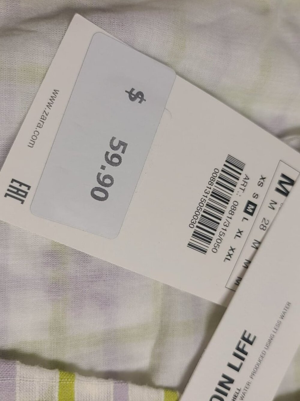 ZARA Checkered Draped Dress Size M 0881/315 - Picture 3 of 9